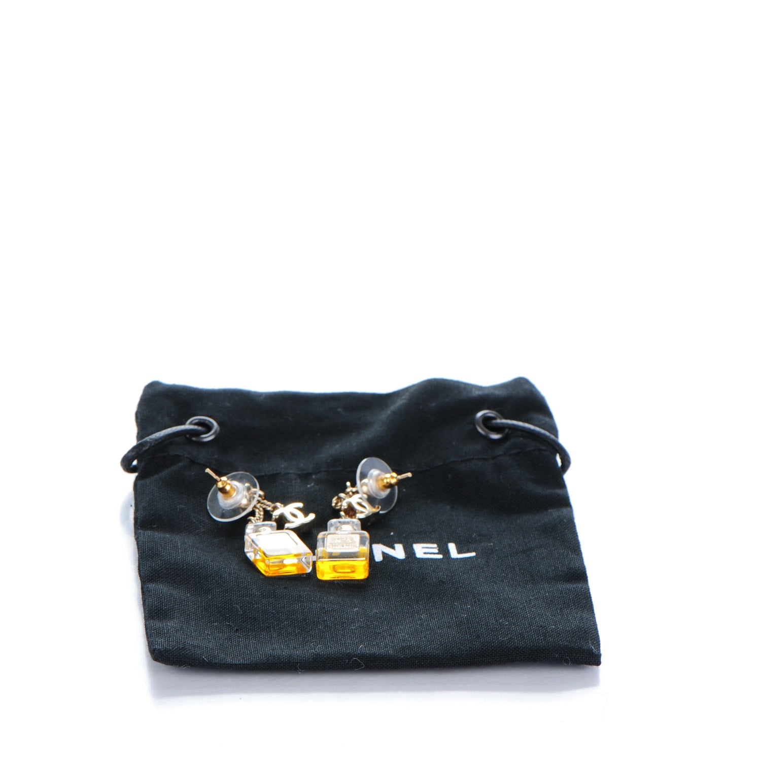 Chanel N°5 Perfume Bottle CC Drop Earrings Gold 9 of 14