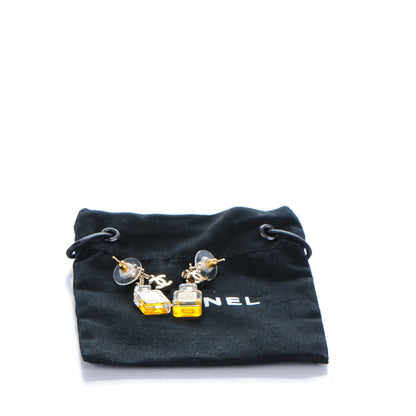 Chanel N°5 Perfume Bottle CC Drop Earrings Gold 9 of 14