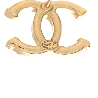 Chanel Metal Tweed Effect CC Earrings Gold 4 of 5
