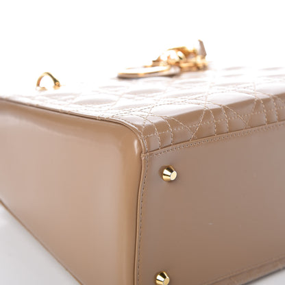 Christian Dior Glazed Calfskin Cannage Medium Lady Dior Beige 8 of 11