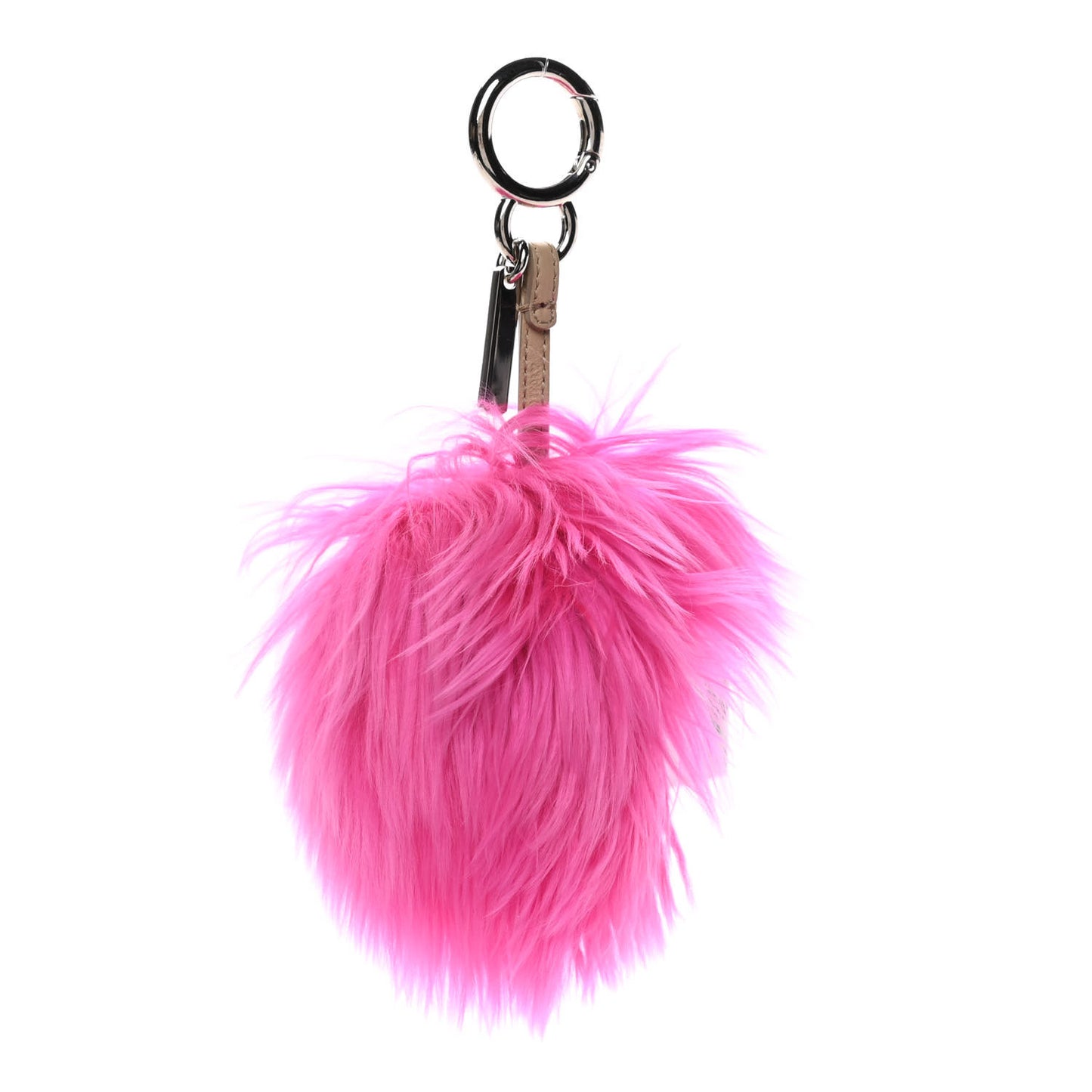Alpaca Mink Fur Crystal Faces Micro Bag Bug Charm Fuchsia