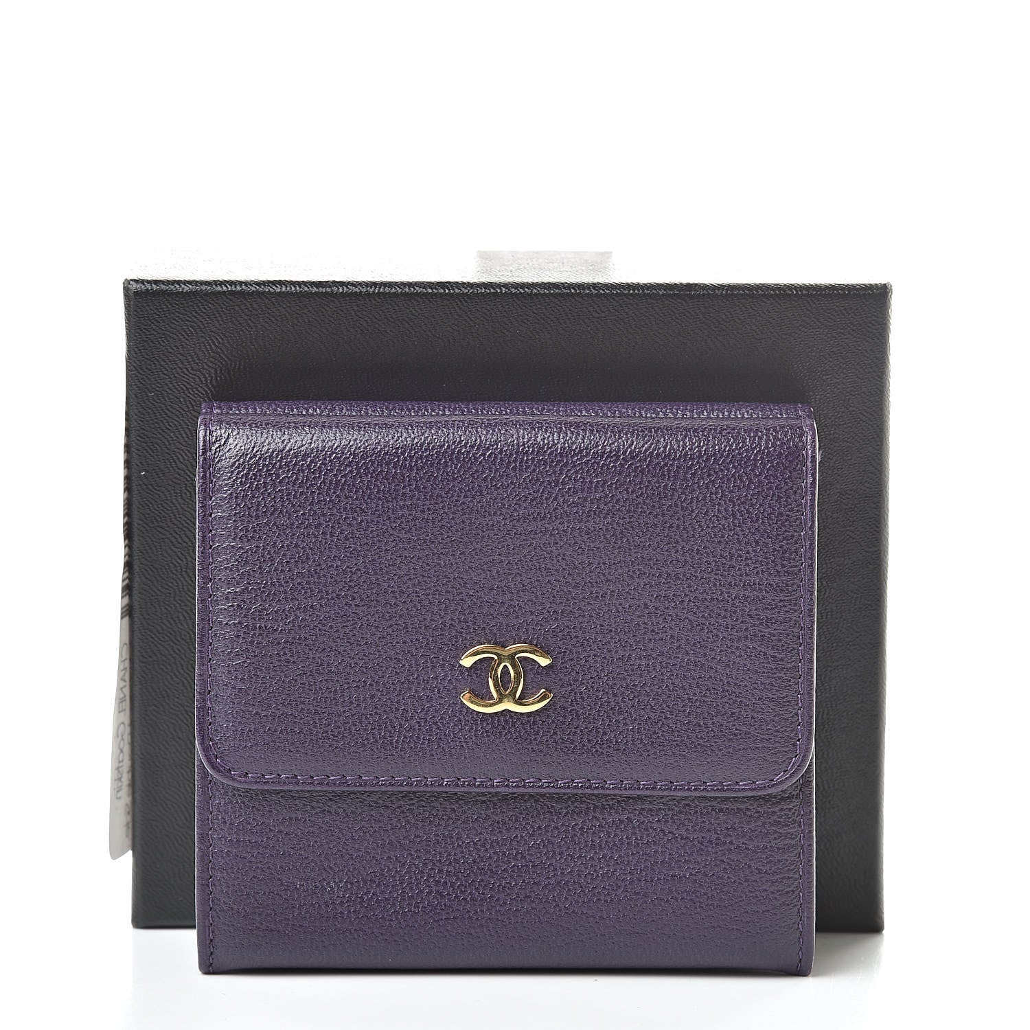 Chanel Goatskin Compact Double Sided Wallet Purple 12 of 12