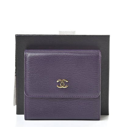 Chanel Goatskin Compact Double Sided Wallet Purple 12 of 12