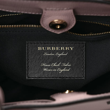 Burberry Grainy Calfskin House Check Small Banner Tote Pale Orchid 6 of 10