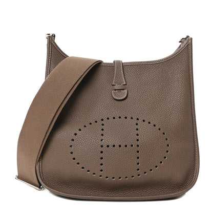 Hermes Taurillon Clemence Evelyne III PM Etoupe 1 of 10