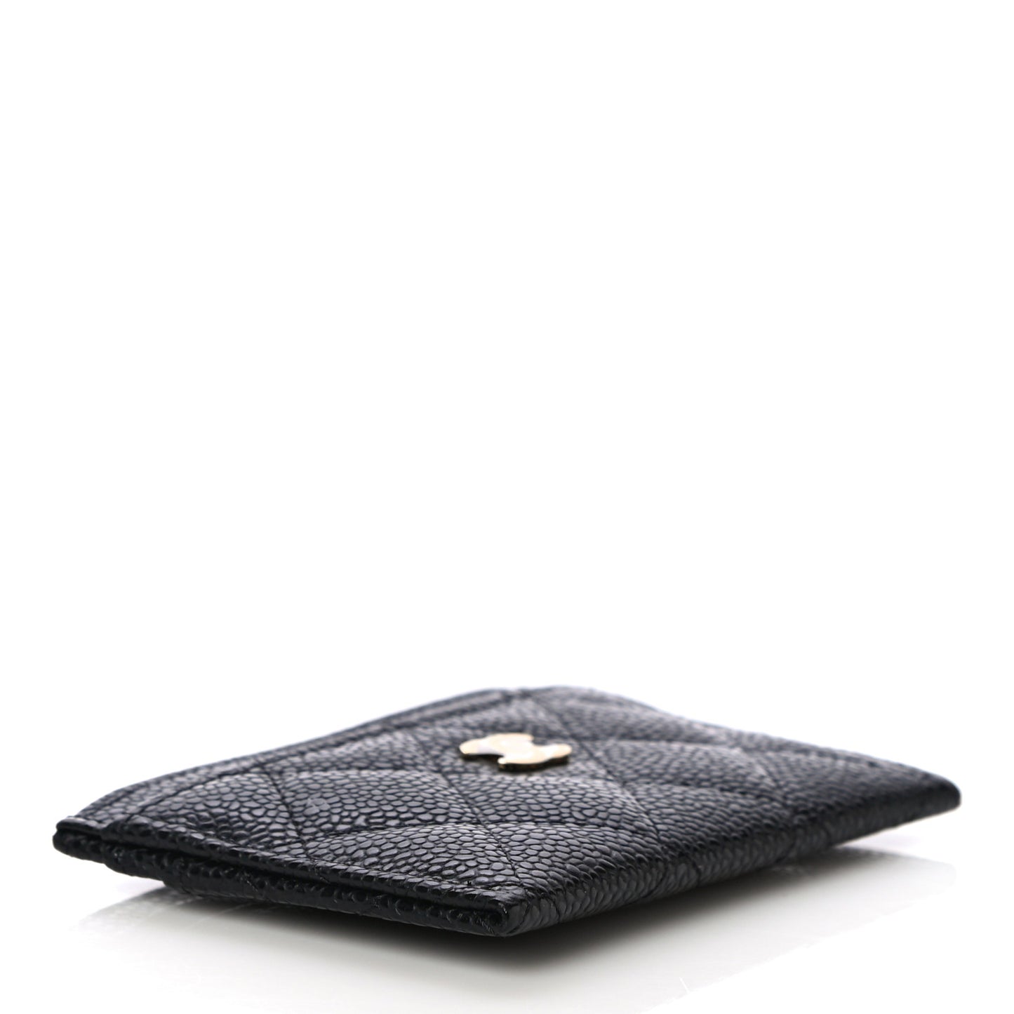 Caviar Quilted Card Holder Black