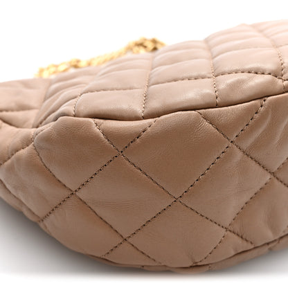 Chanel Lambskin Quilted Pillow Crush Chain Hobo Beige 9 of 10