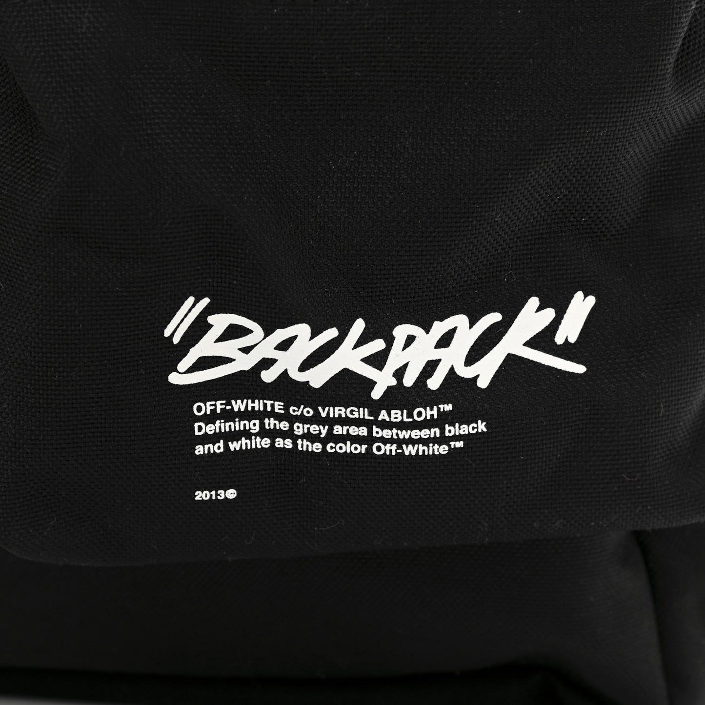 Canvas Quote Backpack Black