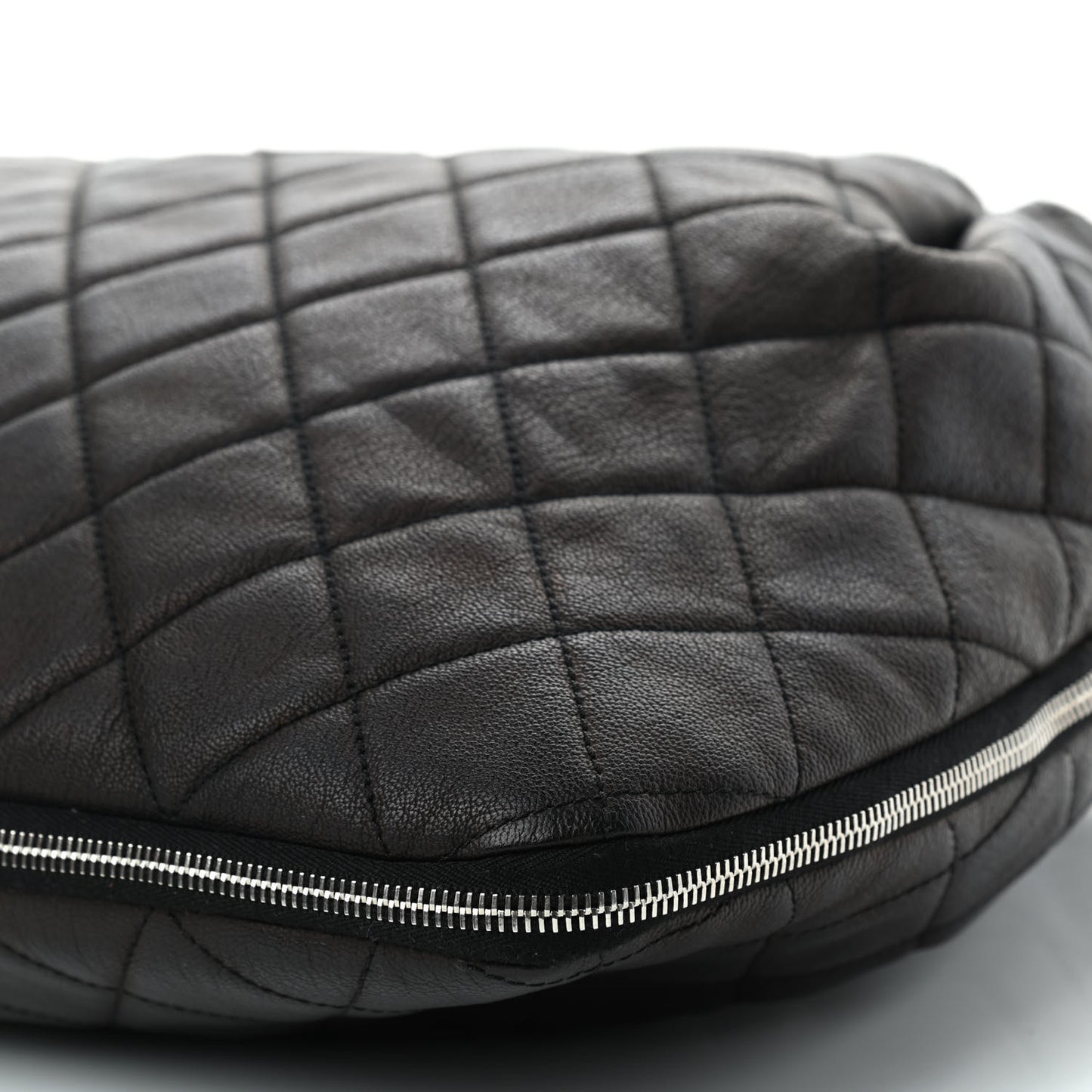Quilted Soho Expandable Zip Shoulder Bag Black