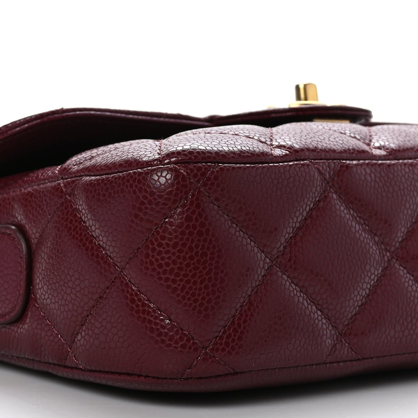 Caviar Quilted Small Messenger Flap Burgundy
