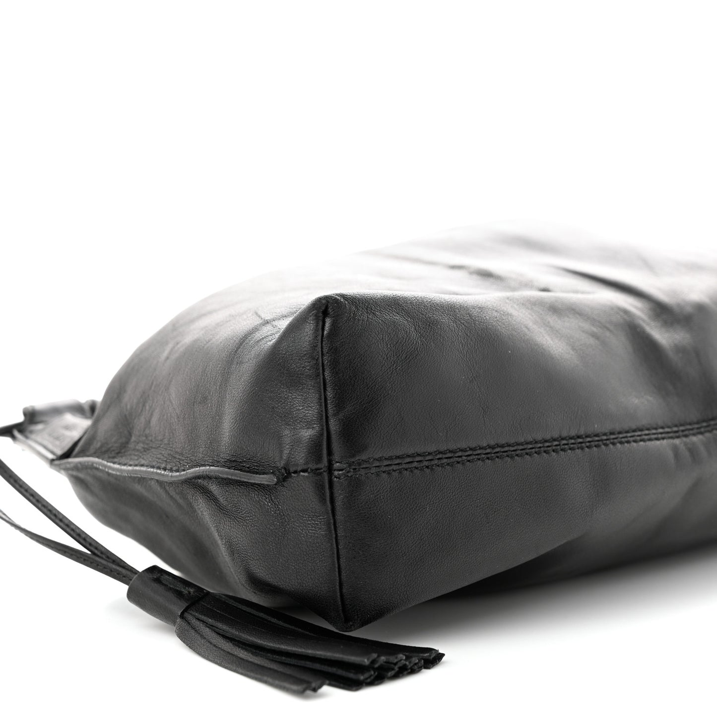 Lambskin Tassel Pouch Black