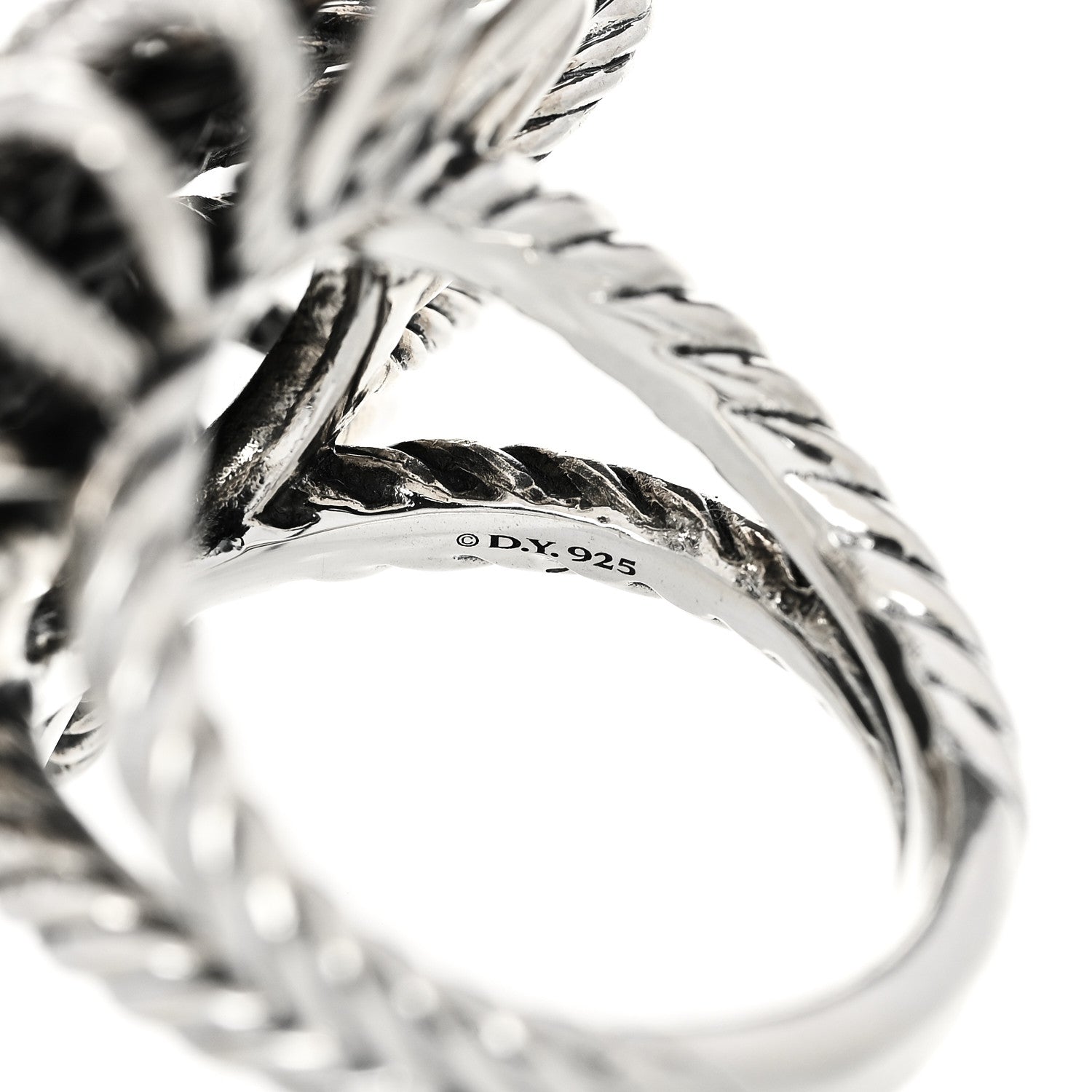 David Yurman Sterling Silver Diamond 30mm Starburst Ring 52 6 6 of 6