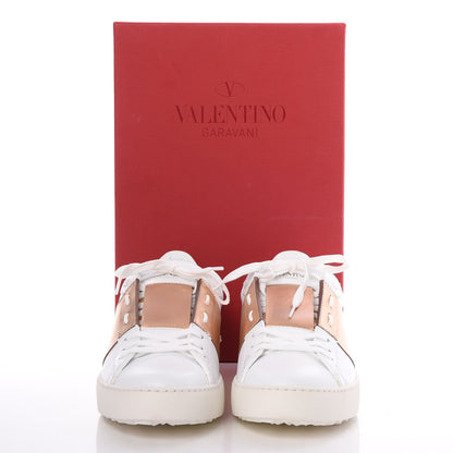 Valentino Garavani Calfskin Rockstud Open Sneakers 40 White Rose Gold 8 of 8