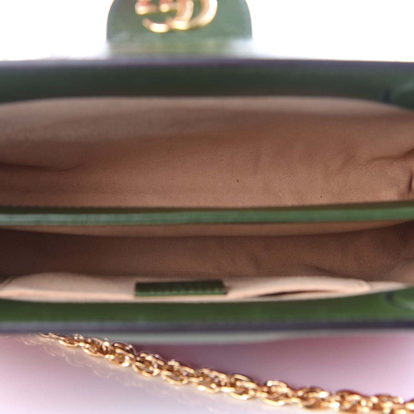 Suede Calfskin GG Web Small Ophidia Chain Shoulder Bag Brown Red Green