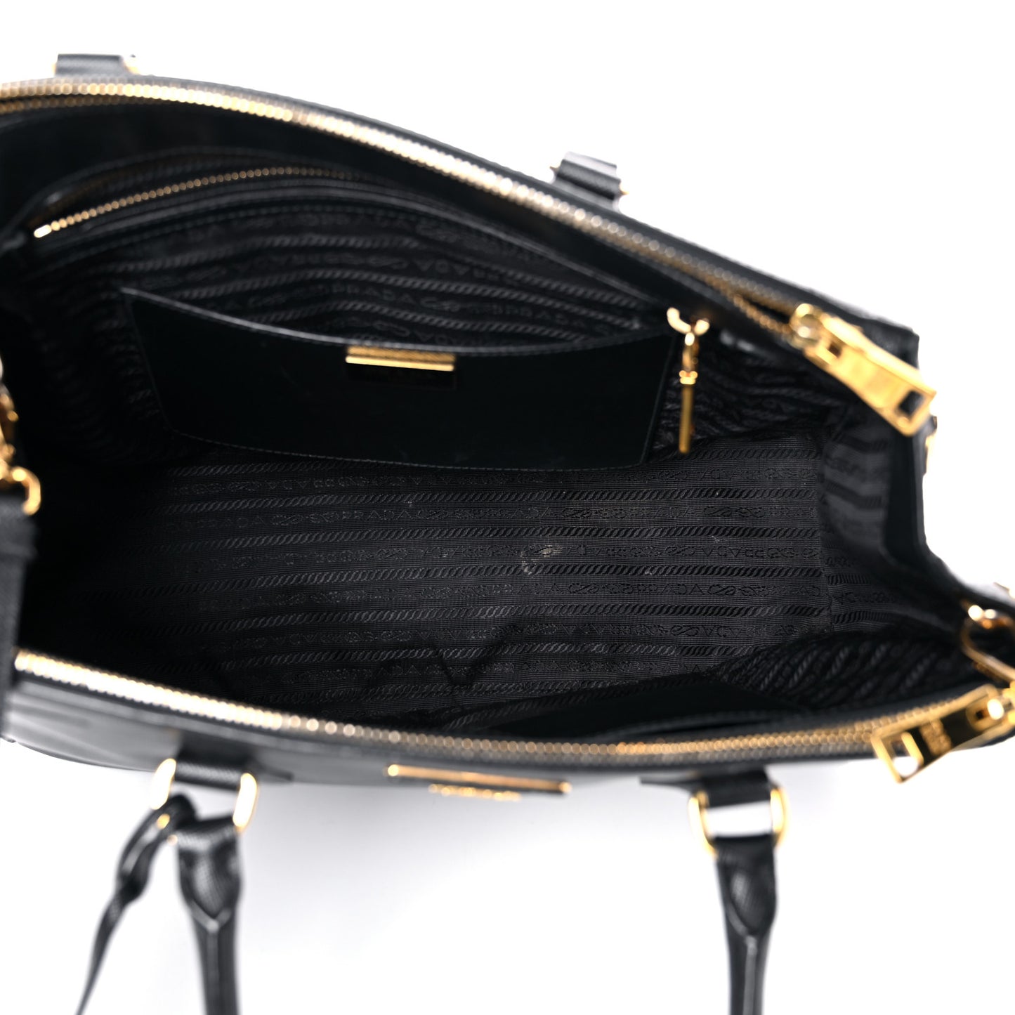 Saffiano Large Galleria Double Zip Tote Black