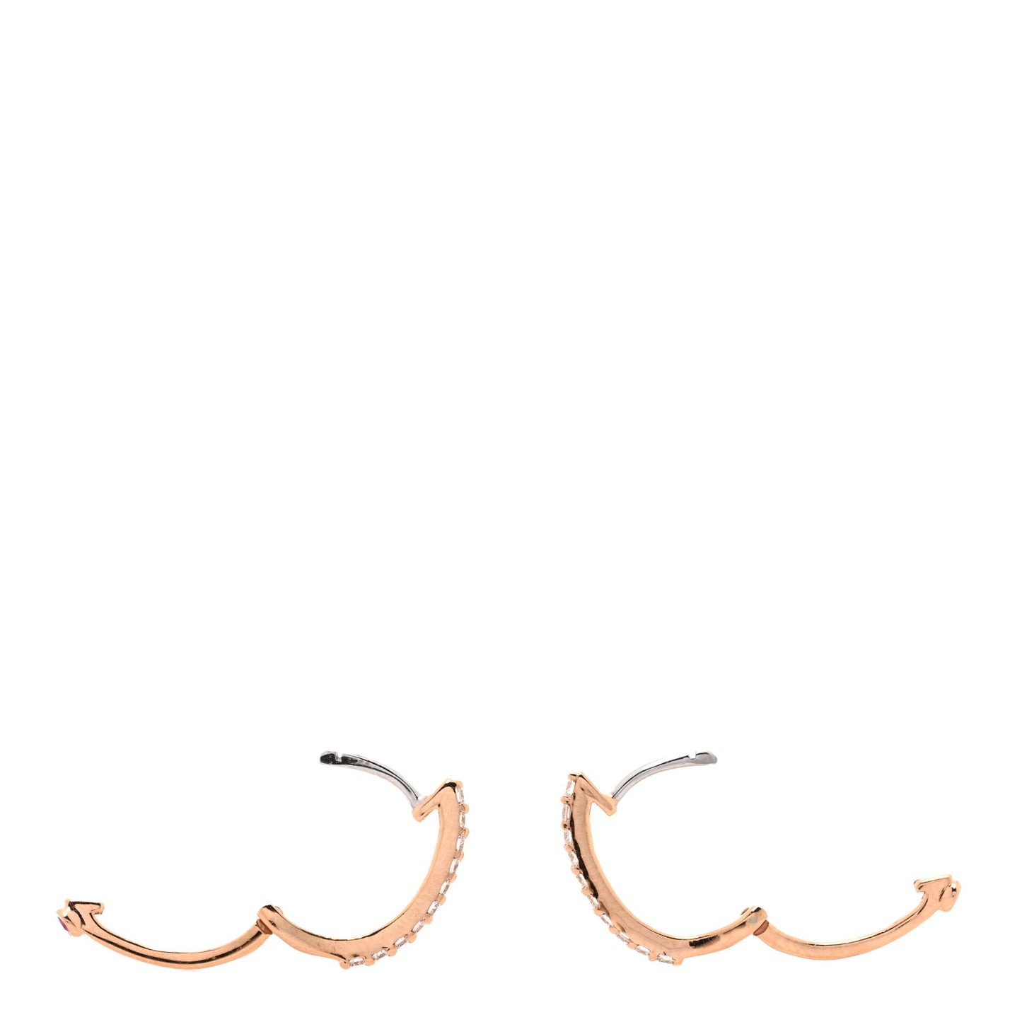 18K Rose Gold Diamond XS Hoop Pave Earrings