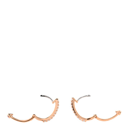 Roberto Coin 18K Rose Gold Diamond XS Hoop Pave Earrings 3 of 4