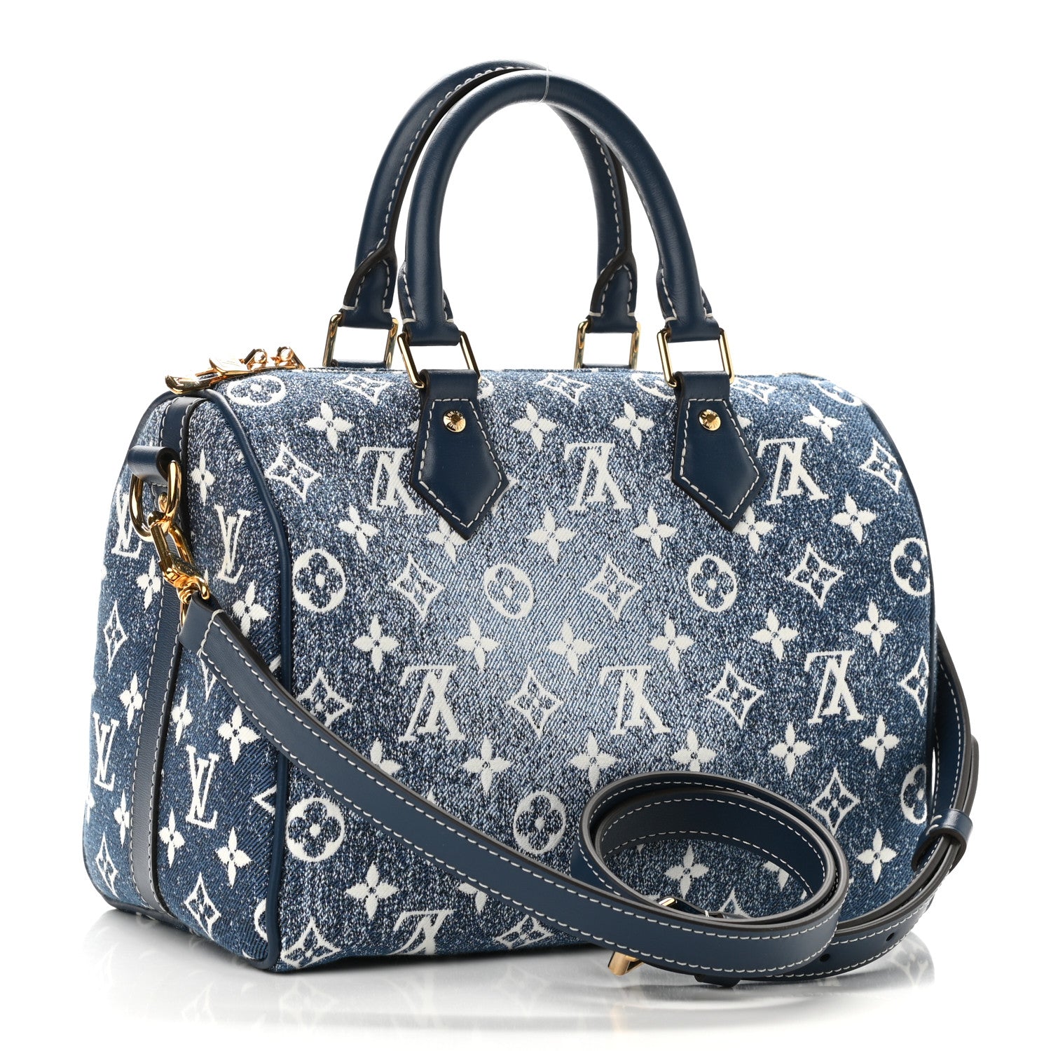 Louis Vuitton Monogram Jacquard Denim Speedy Bandouliere 25 Bleu 3 of 10