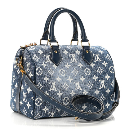 Louis Vuitton Monogram Jacquard Denim Speedy Bandouliere 25 Bleu 3 of 10