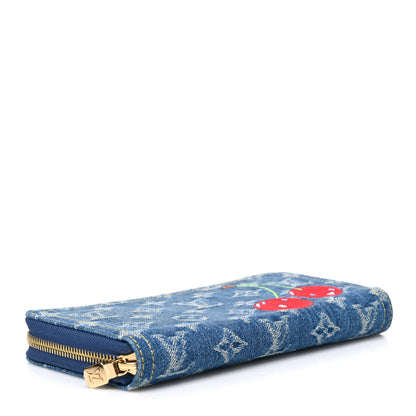 Louis Vuitton LV X TM Monogram Denim Cerises Zippy Wallet Blue 4 of 7