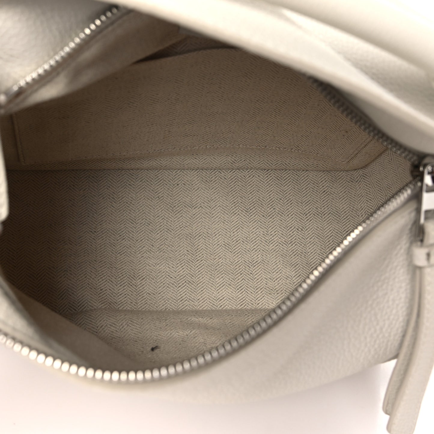 Soft Grained Calfskin Small Puzzle Edge Bag Soft White