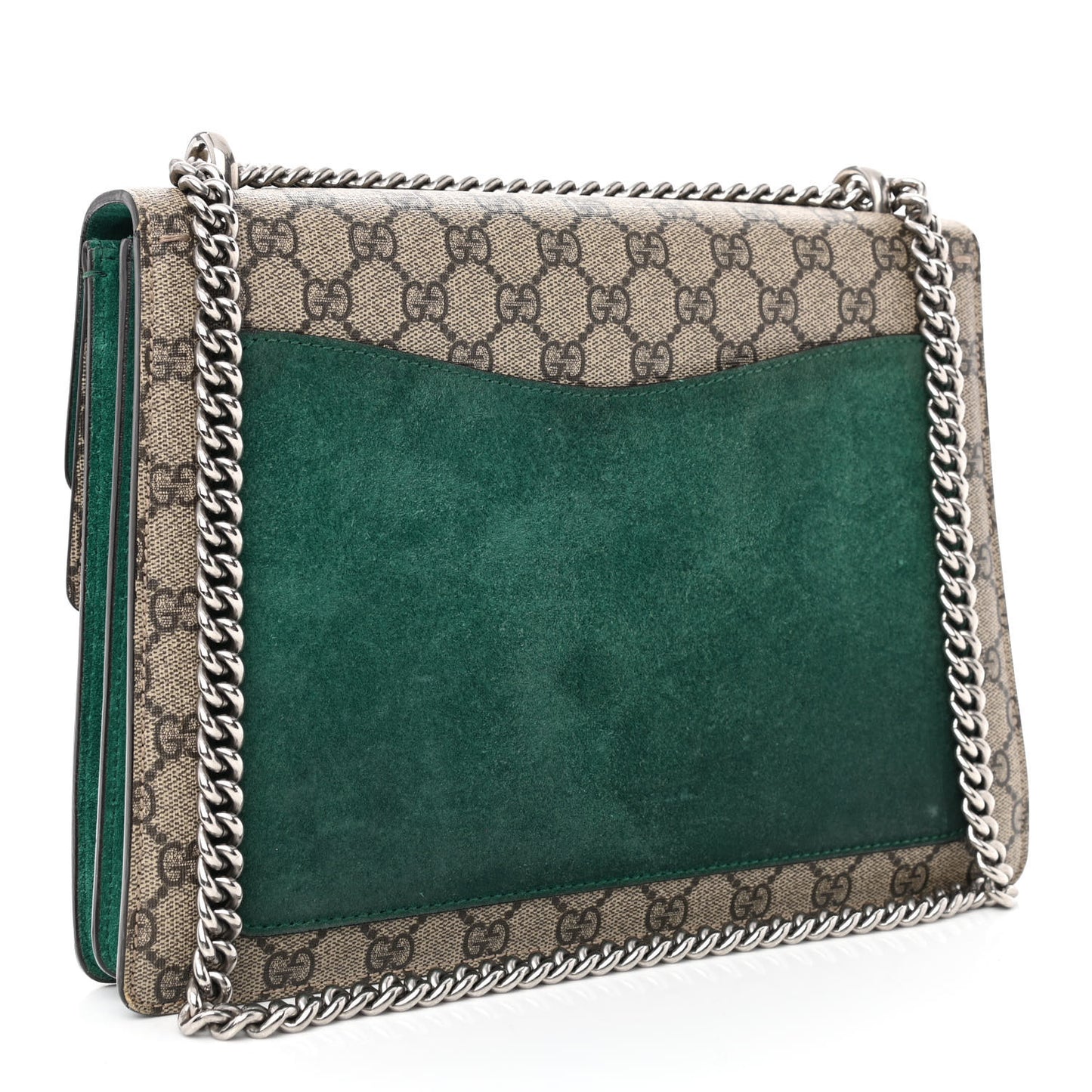 GG Supreme Monogram Embroidered Medium Dionysus Shoulder Bag Emerald