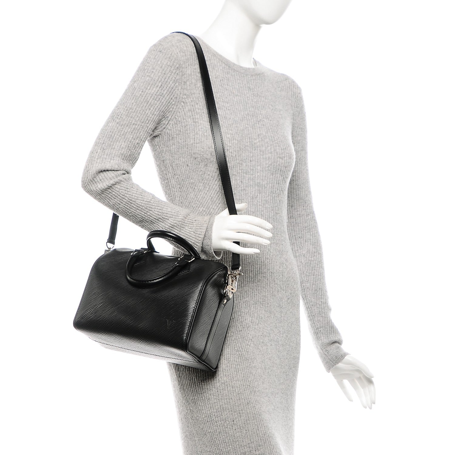Louis Vuitton Epi Speedy Bandouliere 25 Black 2 of 6