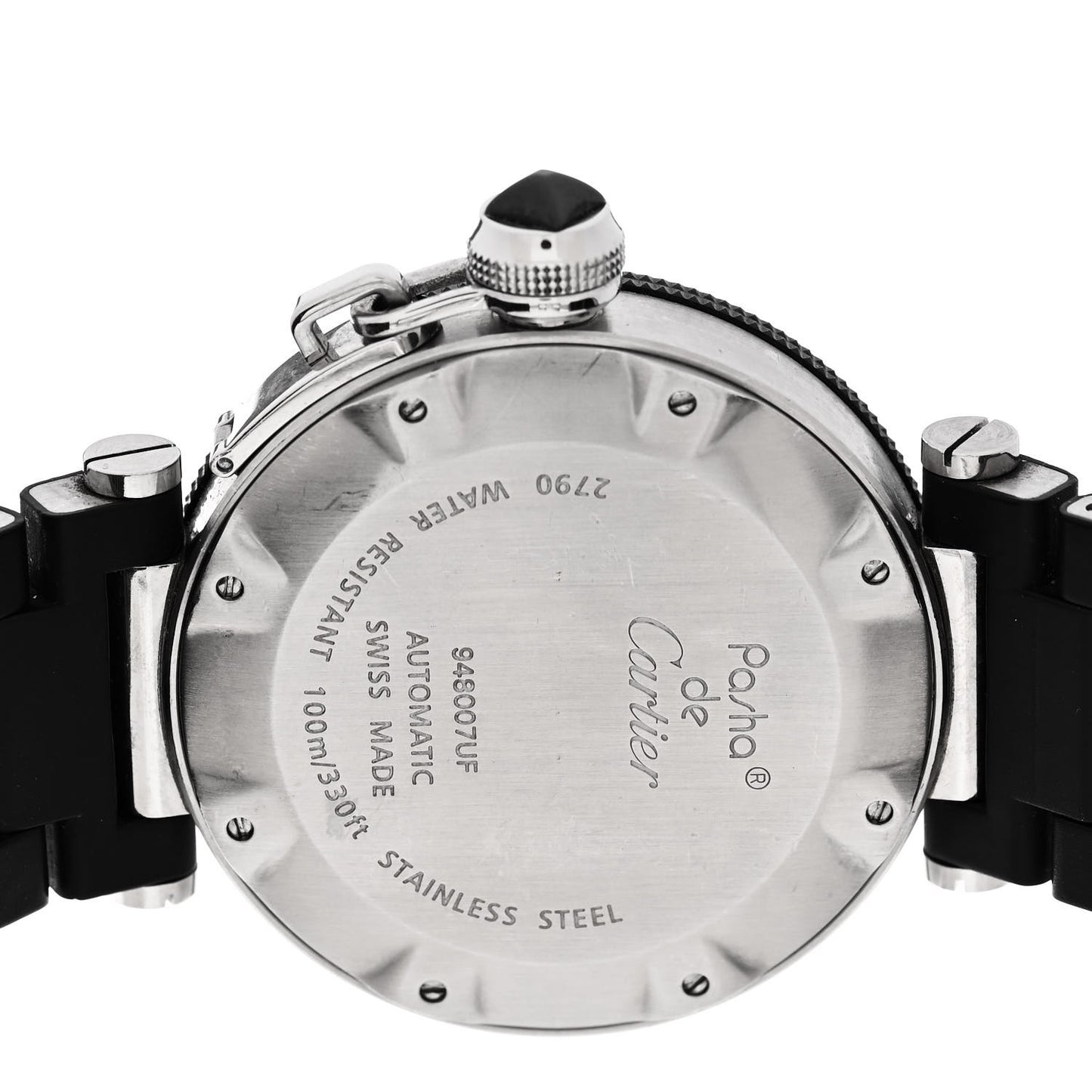 Stainless Steel Rubber 40mm Pasha C Seatimer Automatic Watch Black