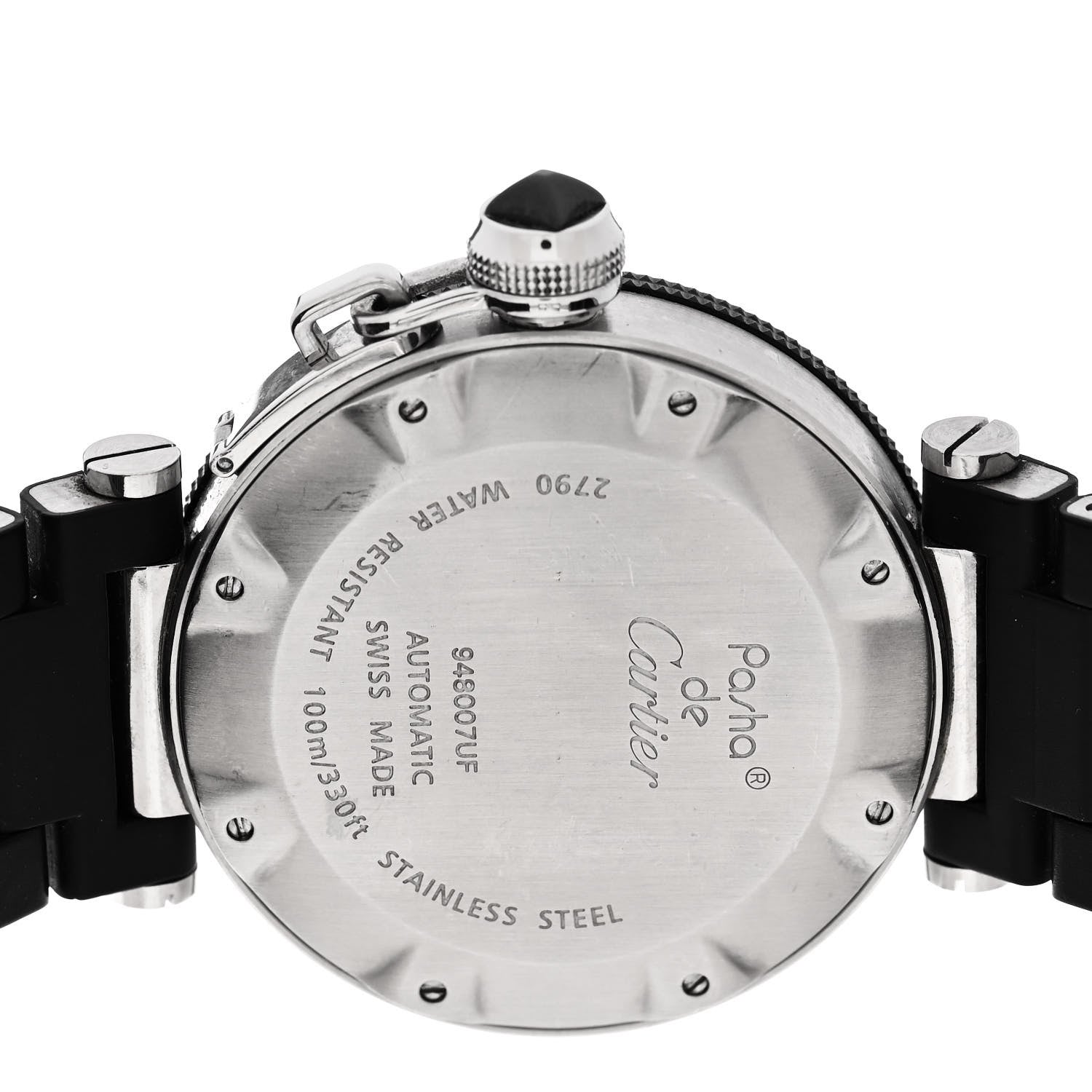Cartier Stainless Steel Rubber 40mm Pasha C Seatimer Automatic Watch Black 4 of 4