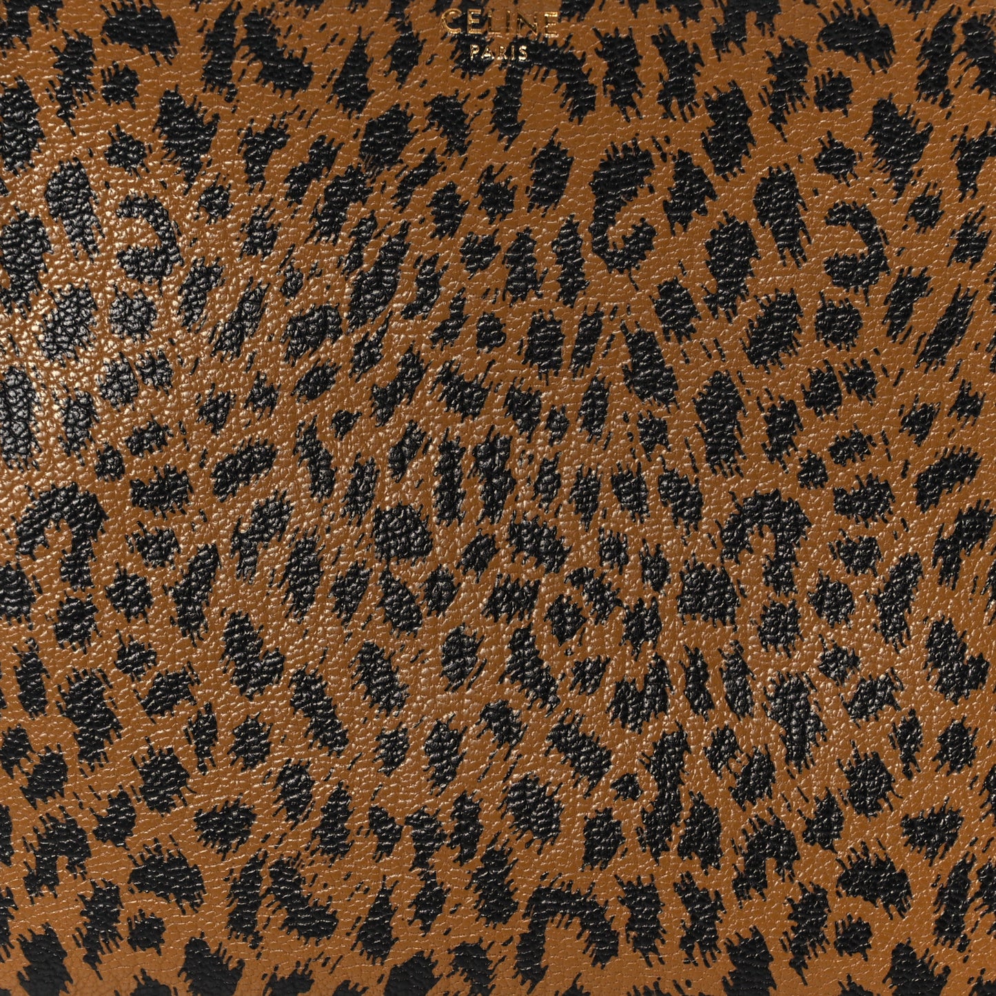 Goatskin Leopard Printed Small Trio Crossbody Bag Brown Black