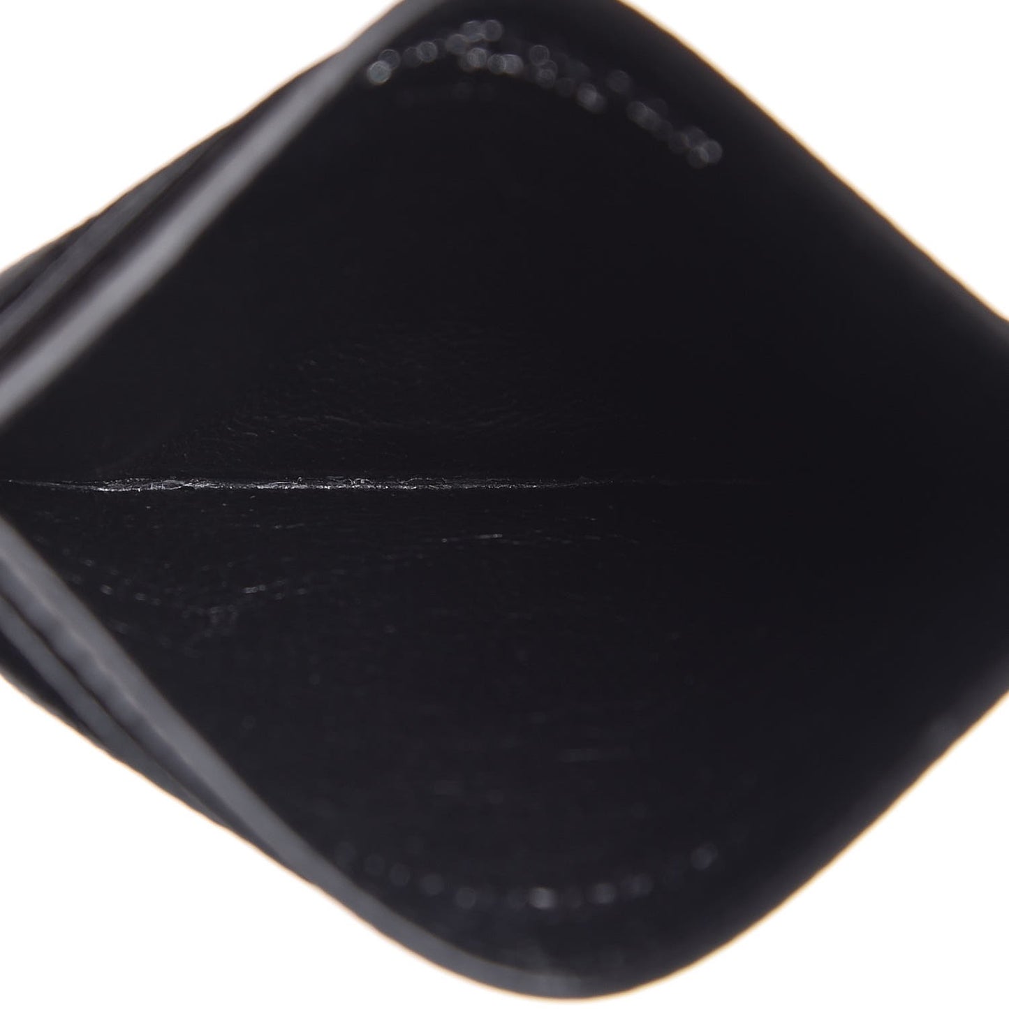 Grain De Poudre Matelasse Chevron Monogram Credit Card Case Black