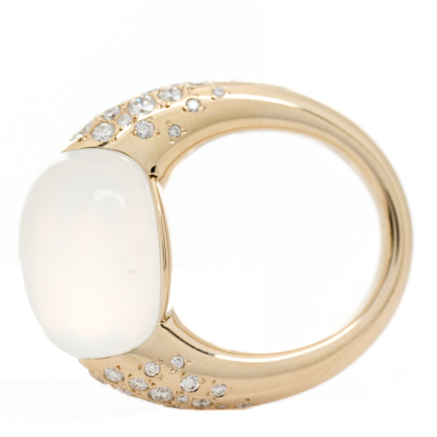 Pomellato 18K White Gold Diamond White Quartz Iconica Ring 55 7.25 8 of 9