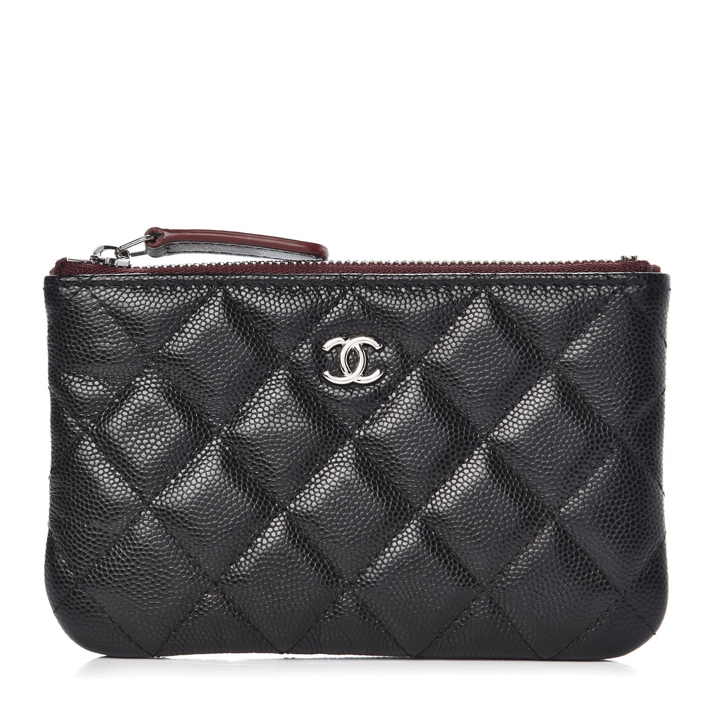 Caviar Quilted Small Cosmetic Case Black
