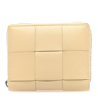 Bottega Veneta Lambskin Maxi Intreccio Small Cassette Compact Zip Around Wallet Porridge 1 of 6