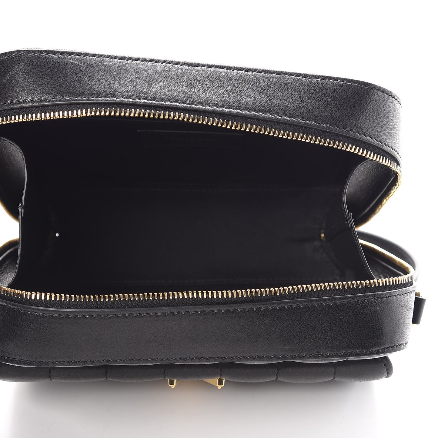 Lambskin Matelasse Monogram Vicky Camera Bag Black