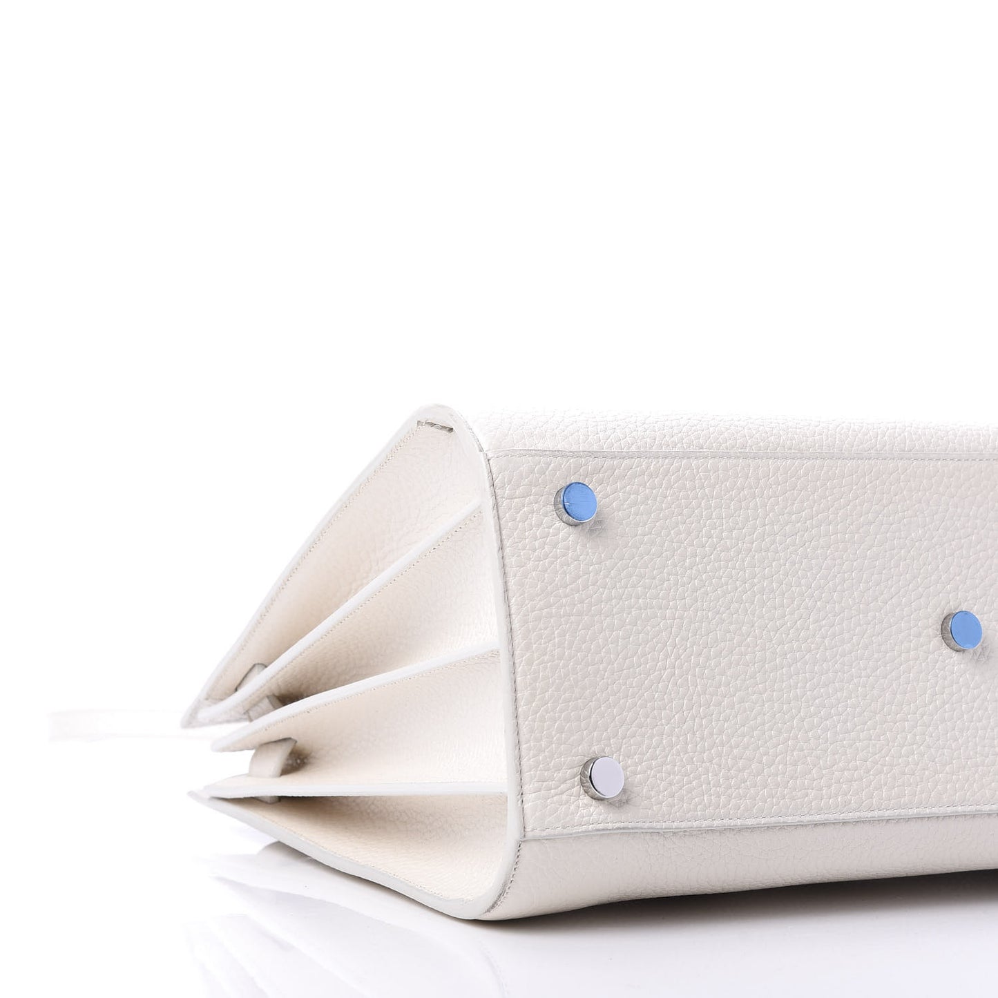 Grained Calfskin Small Sac De Jour Dove White