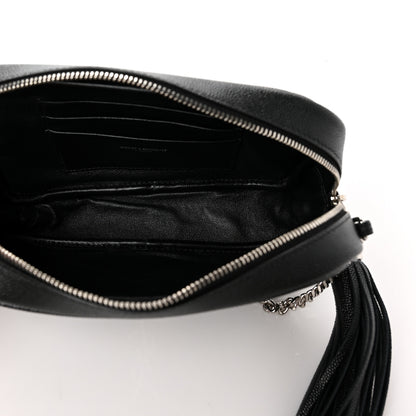 Saint Laurent Grain De Poudre Matelasse Monogram Mini Lou Camera Bag Black 4 of 8