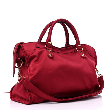 Balenciaga Satin Classic Gold Hardware City Red 3 of 13