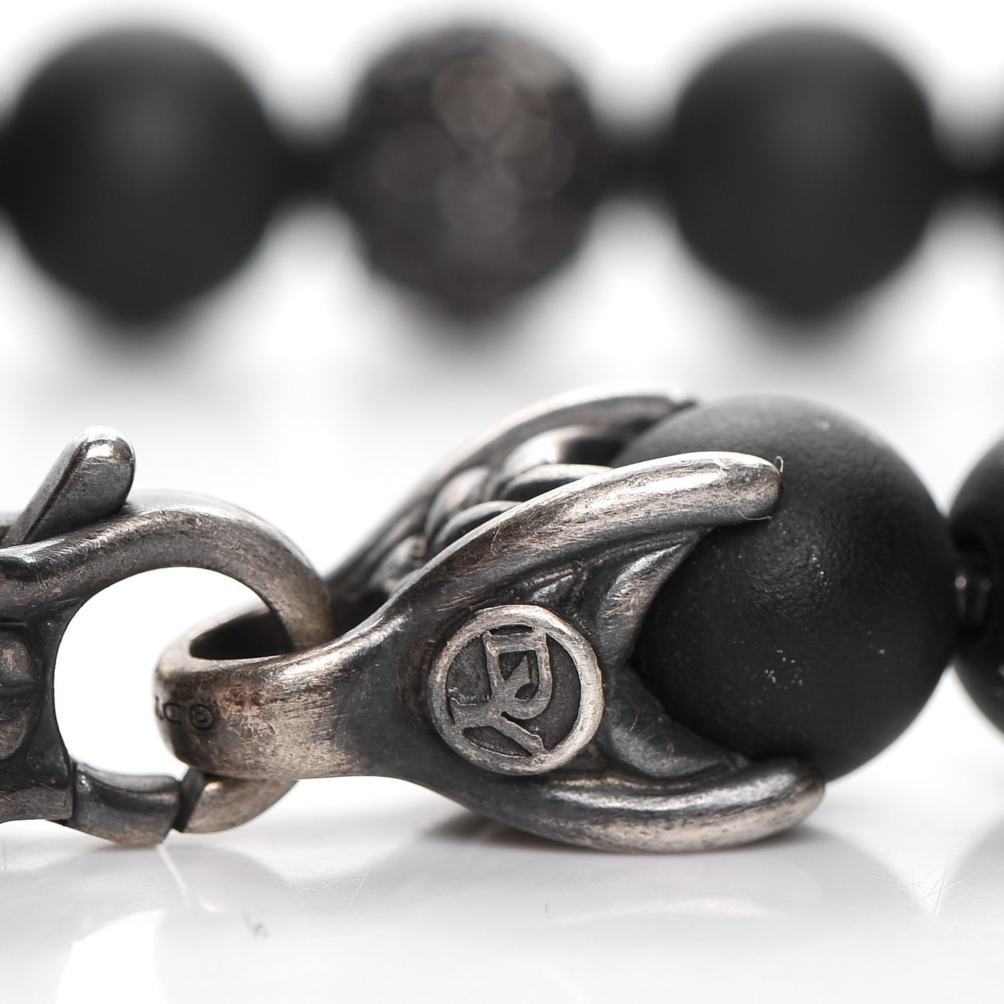 Sterling Silver Black Diamond Onyx 8mm Spiritual Beads Bracelet