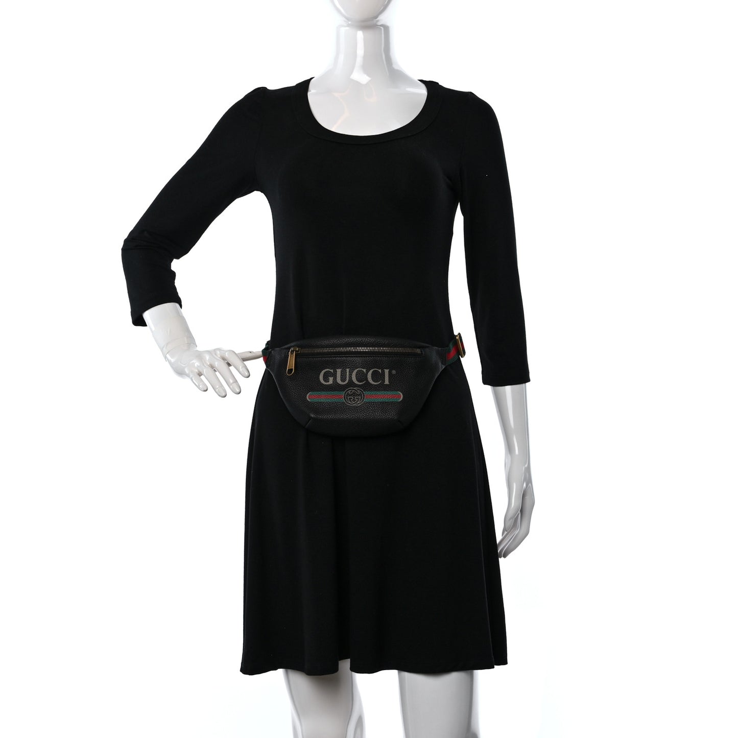 Grained Calfskin Small Logo Belt Bag Black