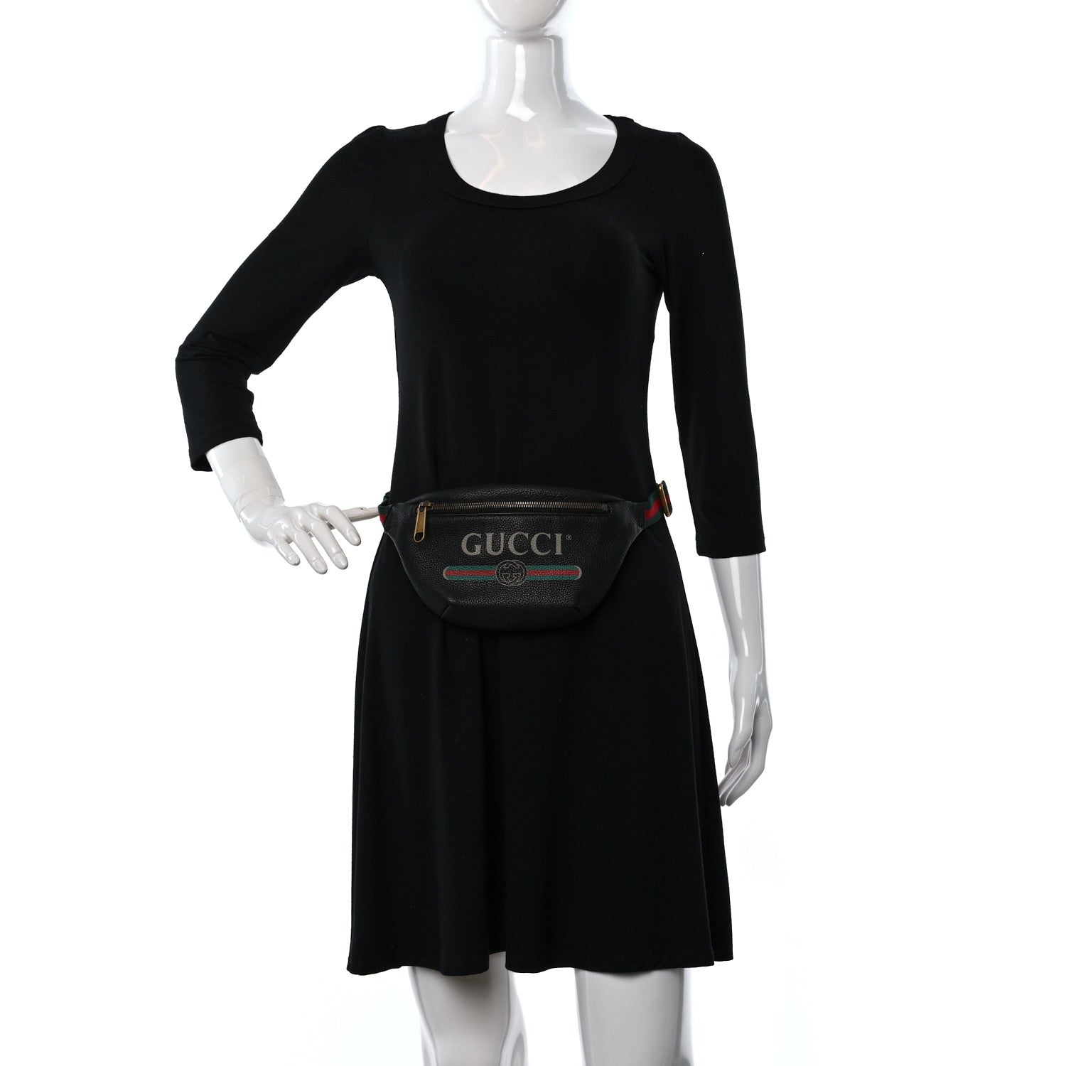 Gucci Grained Calfskin Small Logo Belt Bag Black 3 of 9