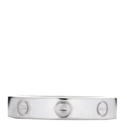 Cartier 18K White Gold Diamond 4mm LOVE Wedding Band Ring 55 7.25 3 of 6