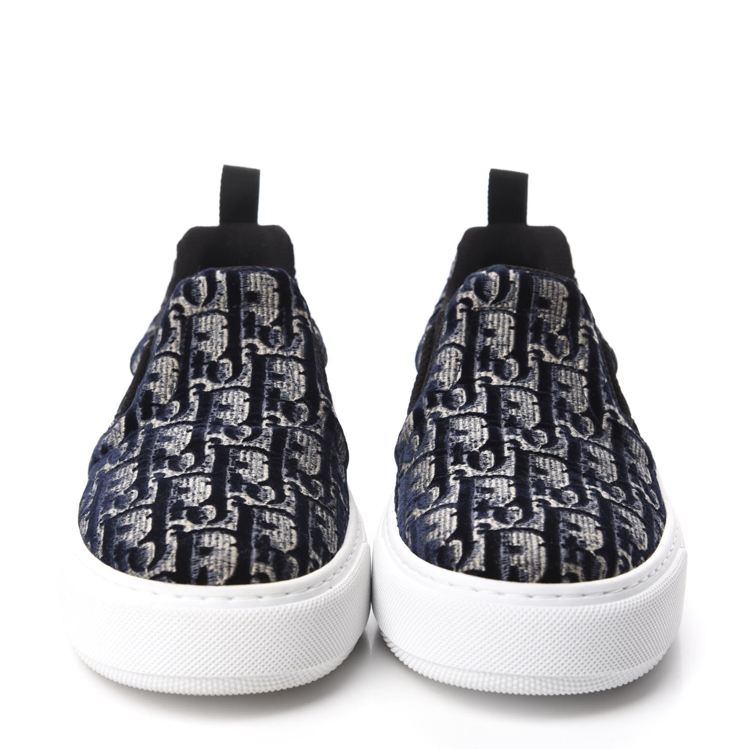 Christian Dior Velvet Oblique Solar Womens Slip On Sneakers 35 Deep Blue 2 of 9