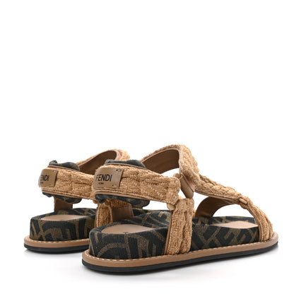 Fendi Fabric Jacquard FF Braided Fendi Feel 25mm Sandals 36.5 Sughero Black Tabacco 4 of 9
