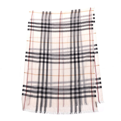 Burberry Silk Wool House Check Scarf Ivory 3 of 4