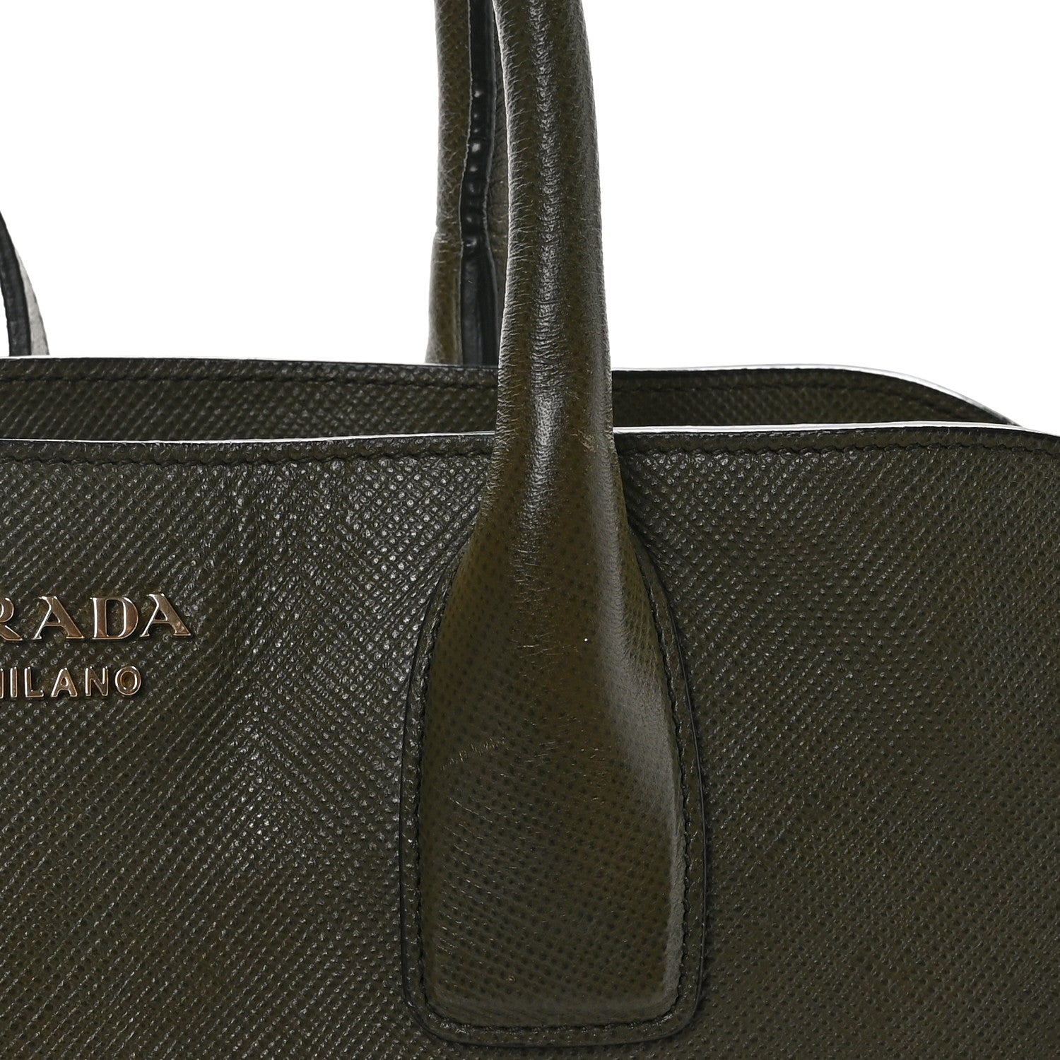 Prada Saffiano Cuir Open Promenade Tote Militare 12 of 13