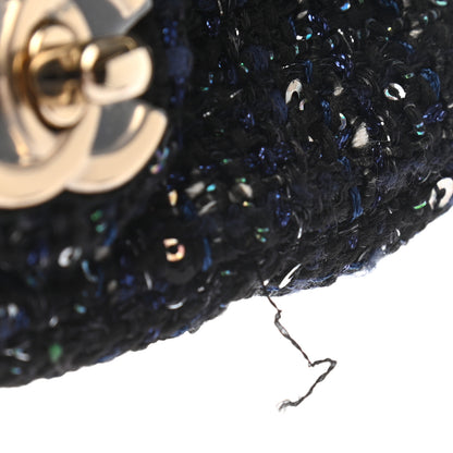 Chanel Tweed Mini Pearl Handle Flap Black Ecru 10 of 10