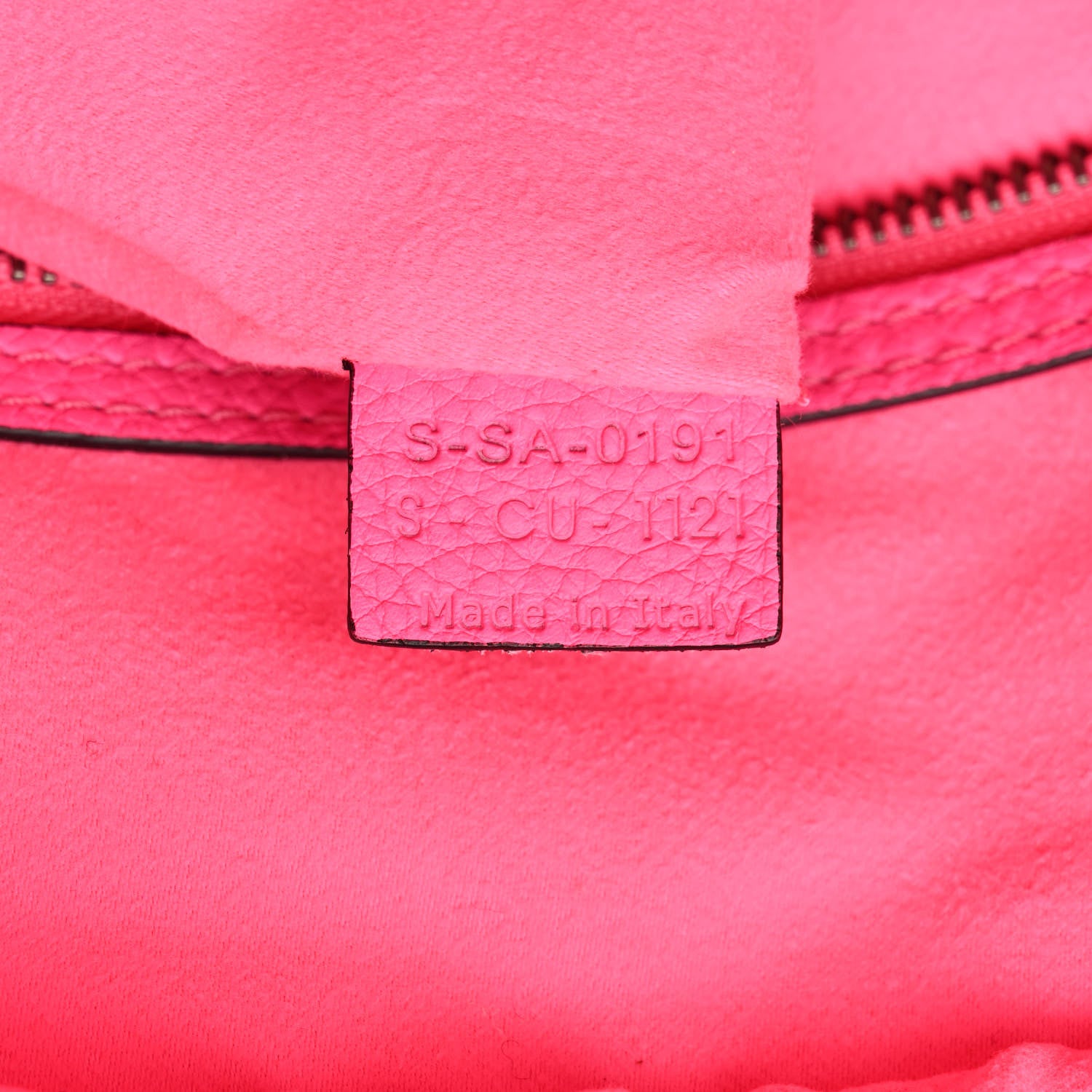 Celine Drummed Calfskin Mini Luggage Fluo Pink 7 of 14