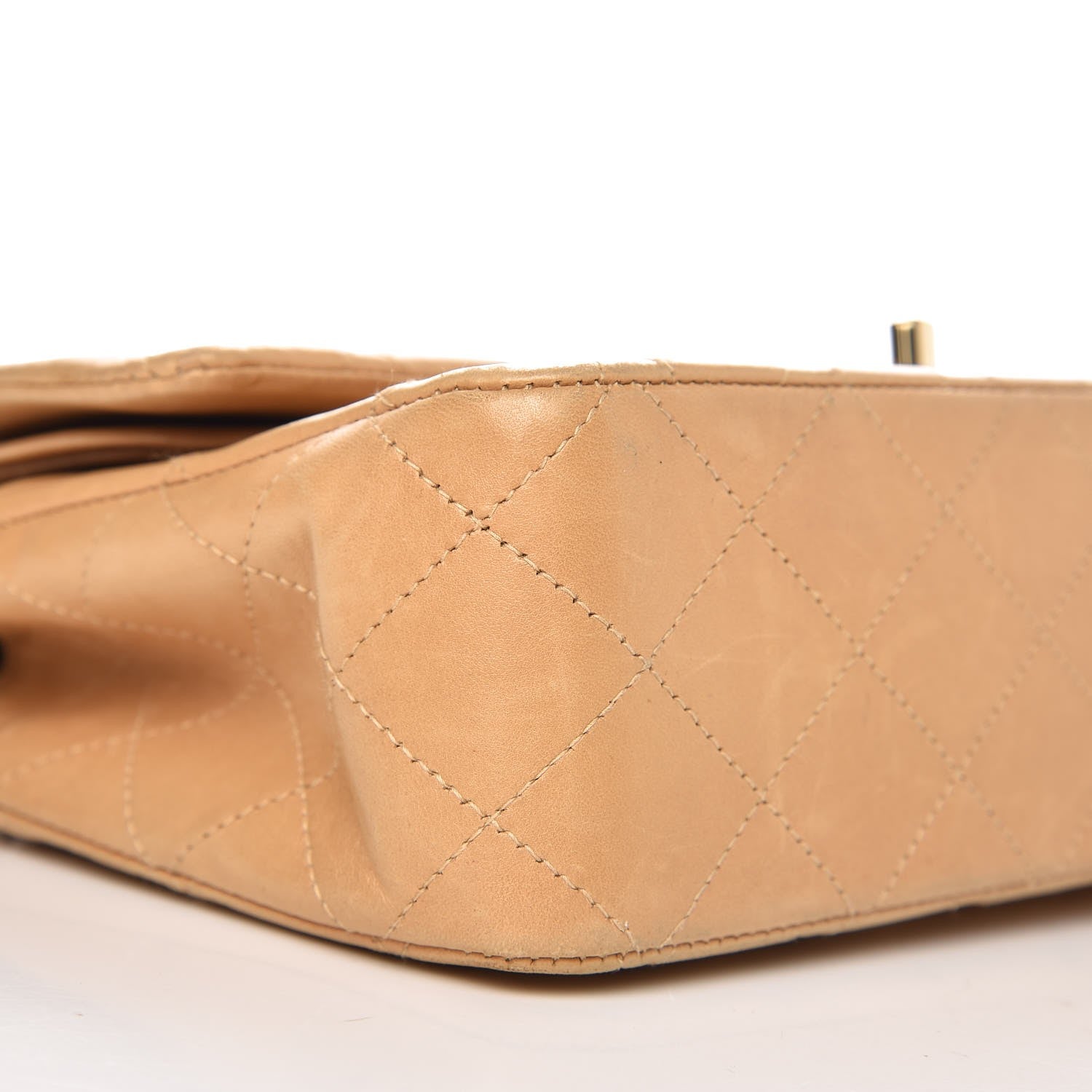 Chanel Lambskin Quilted Medium Double Flap Beige 13 of 14