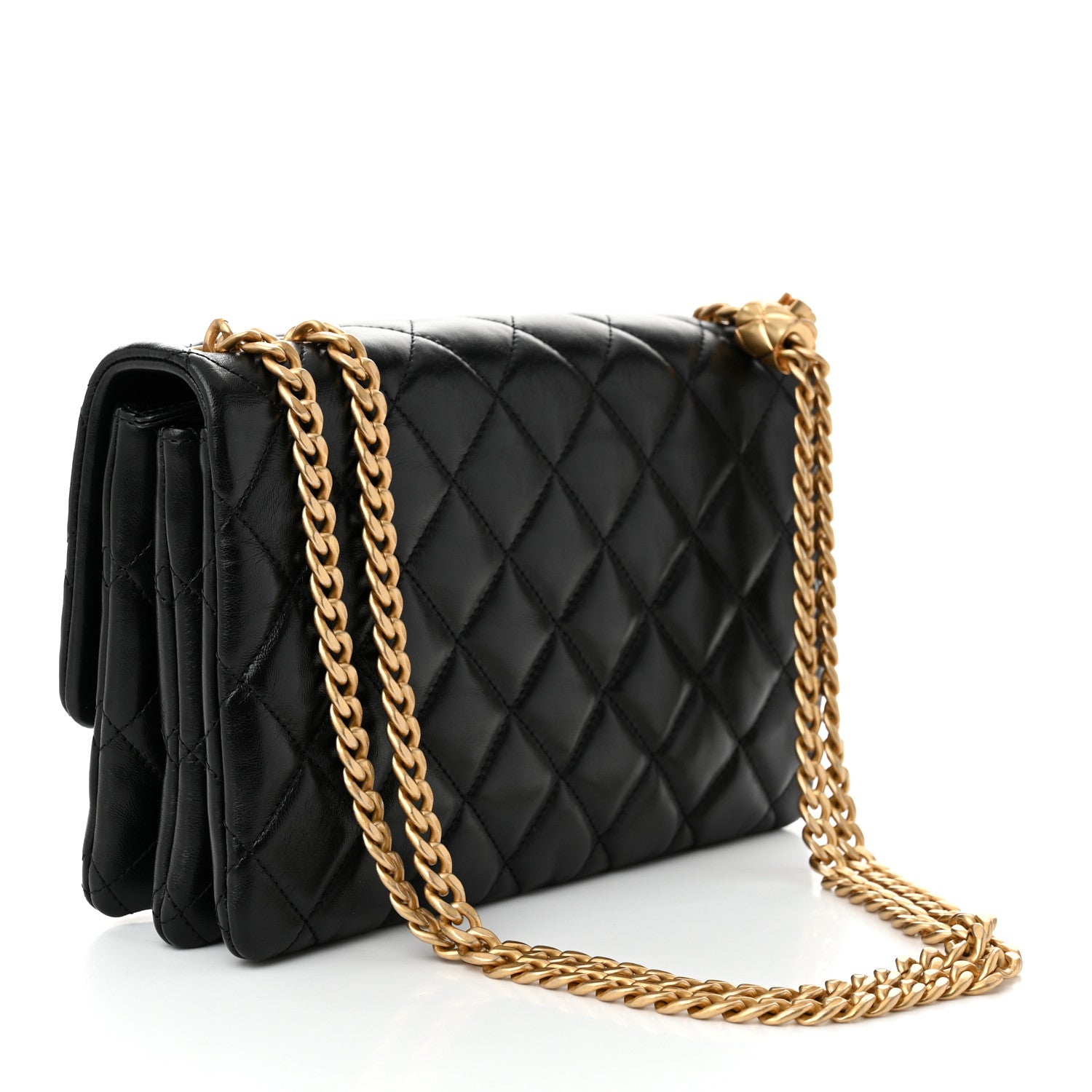 Chanel Lambskin Quilted Medium Pillow Crush Flap Bag Black 3 of 11